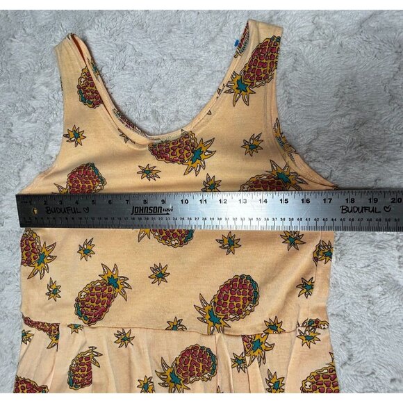 CC Tess Womens Scoop Neck Pineapple Print Sleeveless Maxi Tank Dress Small Peach - Picture 6 of 9